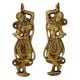 1 Pair Golden Brass Dancing Lady Door Handle